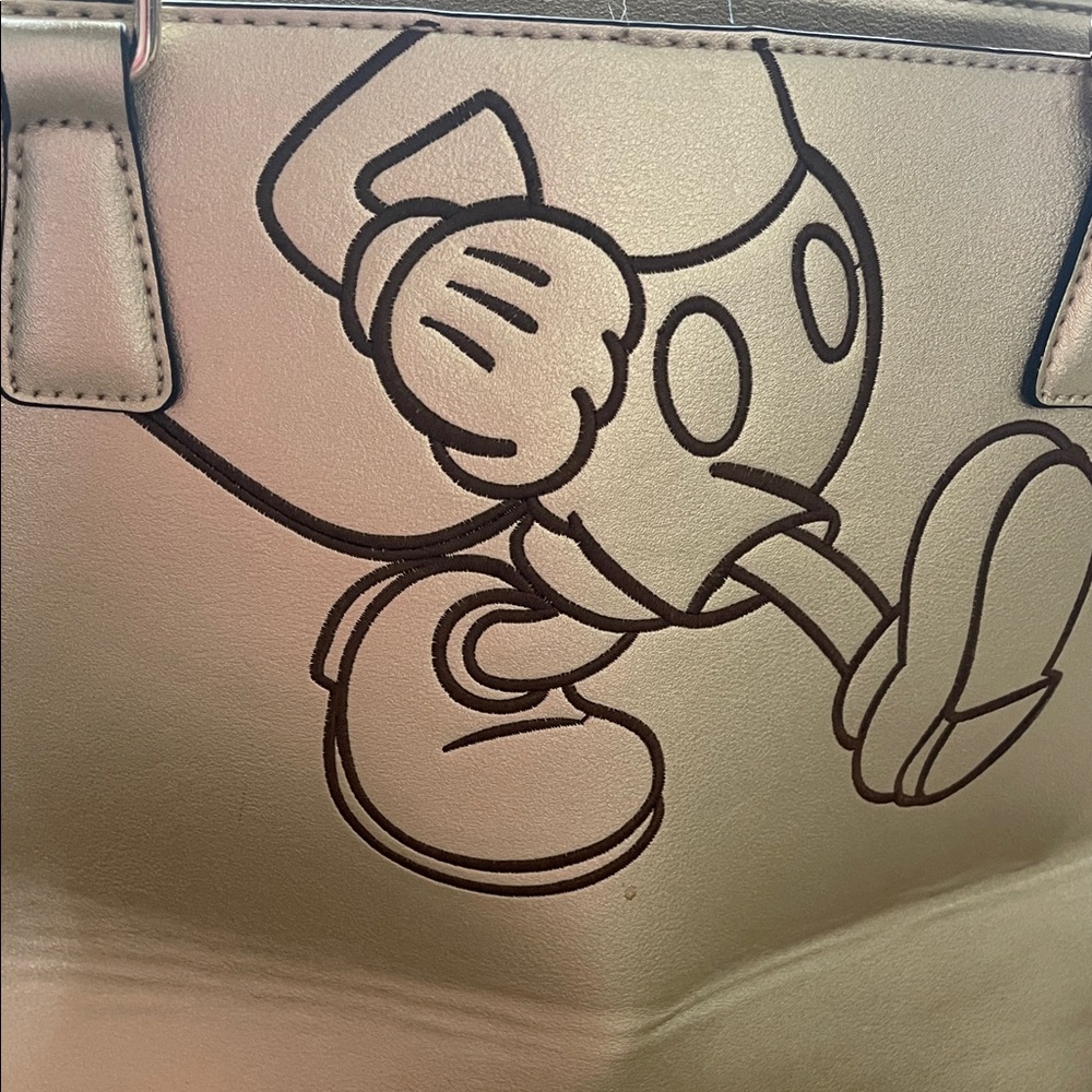 Disney Metallic Gold Shoulder Bag with Mickey Design by Jaime Ibiza - Picture 10 of 13